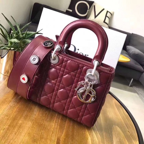Geantă Dior Cannage Nano Lady Leather Original CD3891 vin