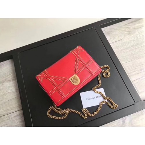 Geantă Dior Diorama Original Sheepskin Leather CD3709 Roșu