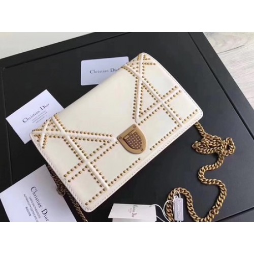 Geantă Dior Diorama Original Sheepskin Leather CD3709 White