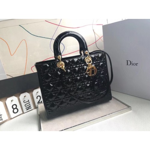 Dior GEANTĂ MARE LADY DIOR DIN PIELE DE MIEL CAL44560 neagră
