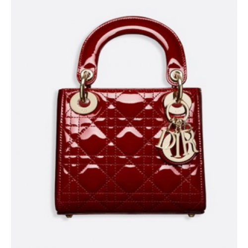 Dior MINI LADY DIOR GEANTĂ DIN PIELE DE VIȚEL M0505O bordo