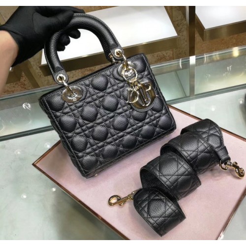 Dior MINI LADY DIOR GEANTĂ DIN PIELE DE VIȚEL M0574 neagră