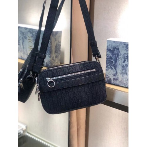 Geantă de umăr Dior Oblique din pânză 5569 NEGRU