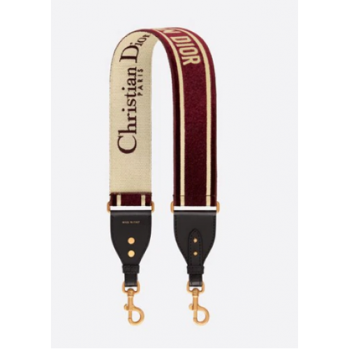 CUREA DE UMĂR Dior Oblique din catifea brodată S8540CWVF-4 Burgundie