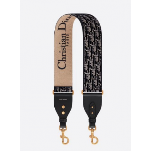 Curea de umăr Dior Oblique din catifea brodată S8540CWVF albastră