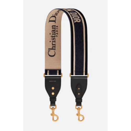 Curea de umăr Dior Oblique din catifea brodată S8540CWVR-2 Albastră