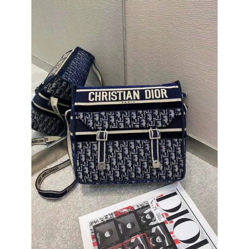 Dior Oblique Embroidery GEANTĂ DIORCAMP M1291 Albastră