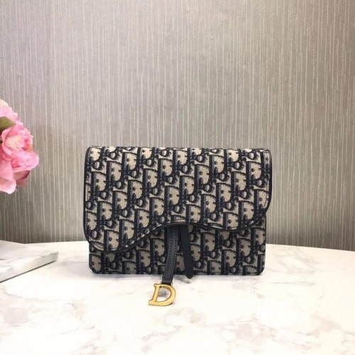 Dior Oblique Jacquard SADDLE NANO POUCH M447 Albastru