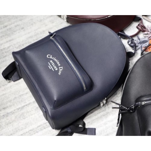 Rucsac Dior Original din piele de vacă S0208 Albastru regal
