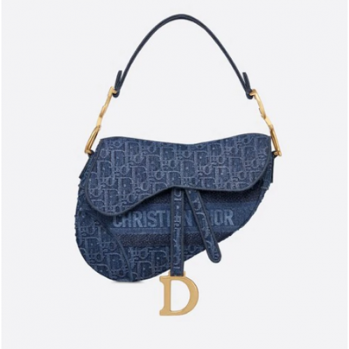 Dior SADDLE DENIM CANVAS BAG M928 albastru