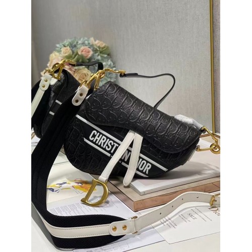 Dior SADDLE-TAS VAN KALFSLEER C9406 negru