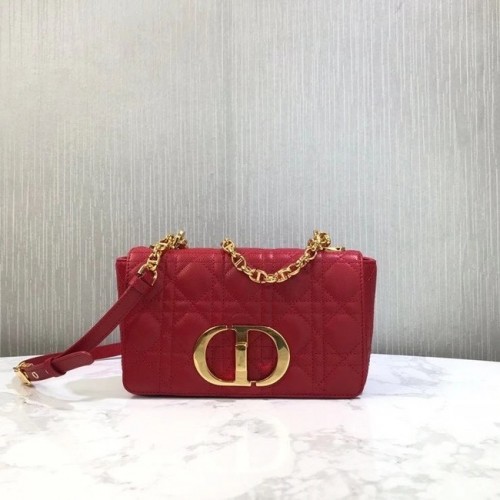 Dior GEANTĂ MICĂ DIOR CARO Piele de vițel Soft Cannage M9241 roșie