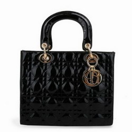Genți Dior Tote din piele lăcuită neagră 6301