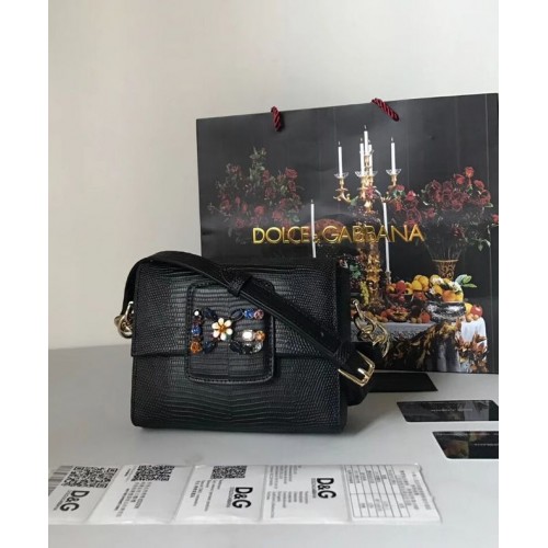 Geantă de umăr Dolce Gabbana din piele de vițel 5568 neagră