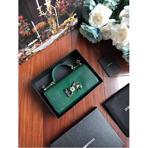 Genți tote din piele de vițel Dolce Gabbana 1126 verde