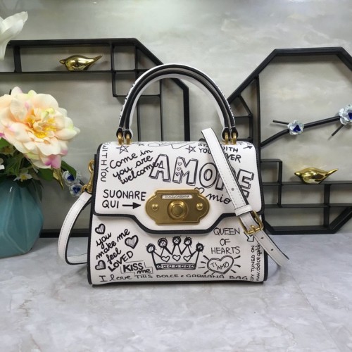 Dolce Gabbana Original Leather 4137 White Graffiti
