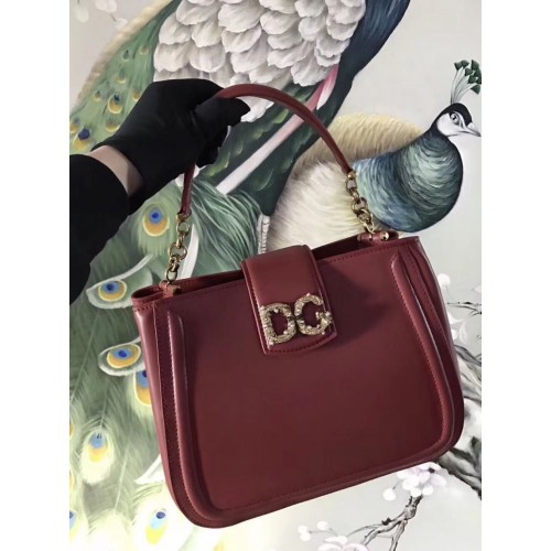 Dolce Gabbana Geantă din piele originală 4918 Burgundy