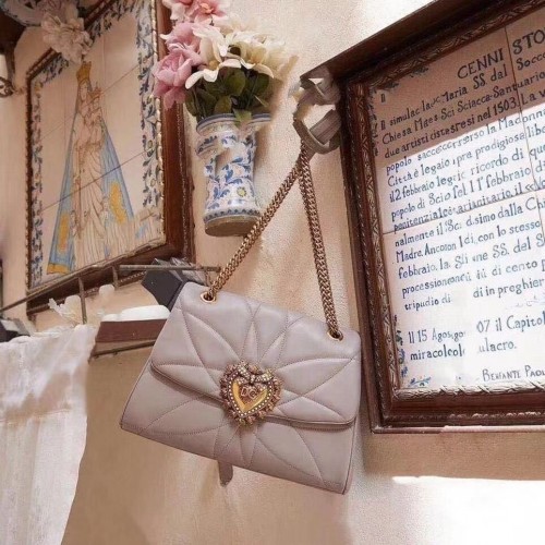 Geantă originală din piele Dolce Gabbana 4919 gri