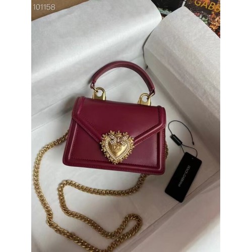 Dolce Gabbana Geantă de umăr din piele originală 4011 Burgundy