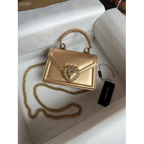 Dolce Gabbana Geantă de umăr din piele originală 4011 auriu