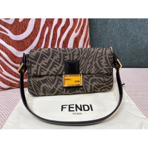 Geantă din material textil FENDI BAGUETTE FM0871 Maro