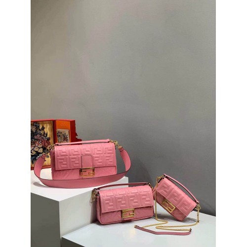 Geantă de umăr mare FENDI BAGUETTE 8BR771A Roz