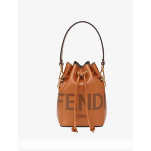 Geantă mini din piele Fendi MON TREASURE maro 8BS0