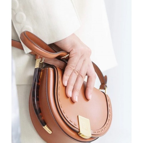 Geantă din piele FENDI MOONLIGHT 8BT346A maro