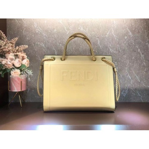 Geantă FENDI PACK MEDIUM SHOPPING BAG din piele F1508 bej
