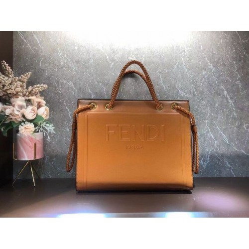 Geantă FENDI PACK MEDIUM SHOPPING BAG din piele F1508 portocaliu