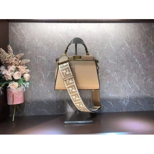 Geantă mică din piele FENDI PEEKABOO ISEEU F1615 caisă