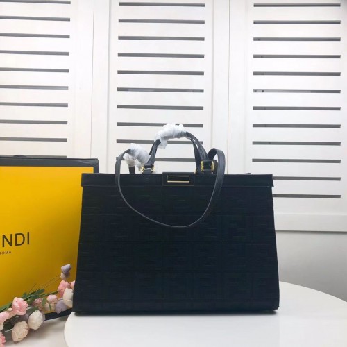 Geantă Fendi PEKABOO X-TOTE din pânză 8BH374A neagră