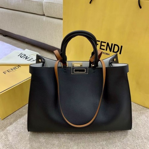 Geantă din piele FENDI PEEKABOO X-TOTE F1527 neagră