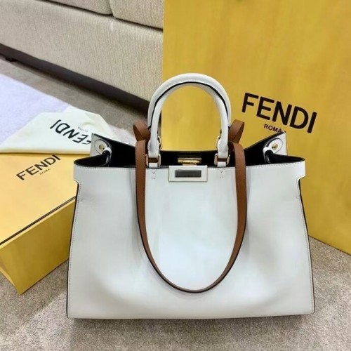 Geantă din piele FENDI PEEKABOO X-TOTE F1527 albă