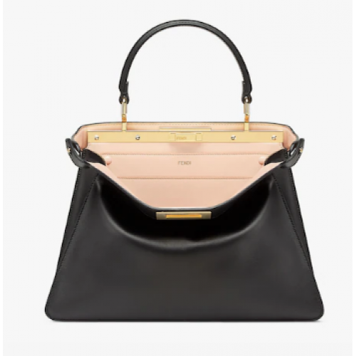 Geantă FENDI Peekaboo ISeeU Medium Rose Black din piele 8BN321A