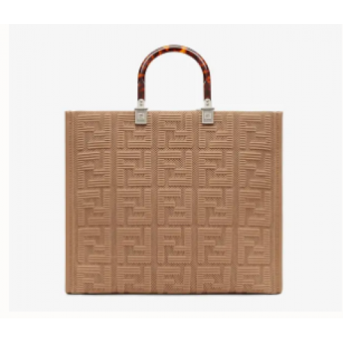 FENDI SUNSHINE MEDIUM FF geantă shopper din material textil 8BH386A bej