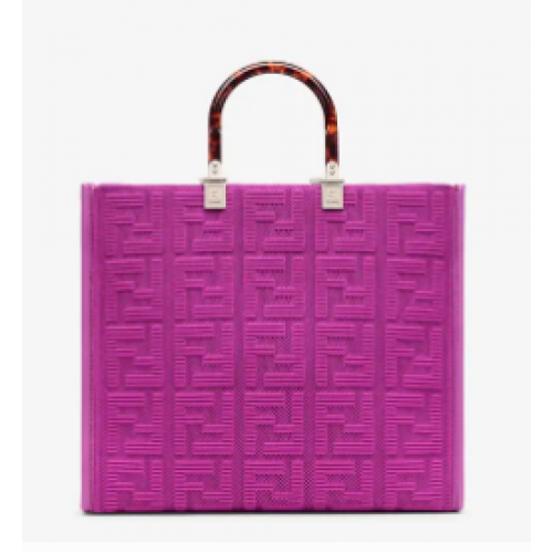 FENDI SUNSHINE MEDIUM FF geantă shopper din material textil 8BH386A violet