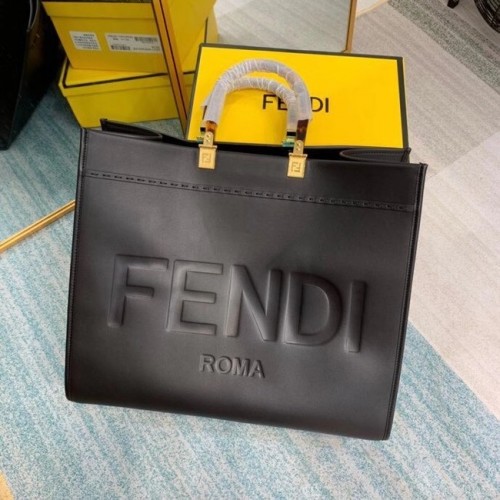 Geantă mare FENDI SUNSHINE din piele neagră 8BH387A