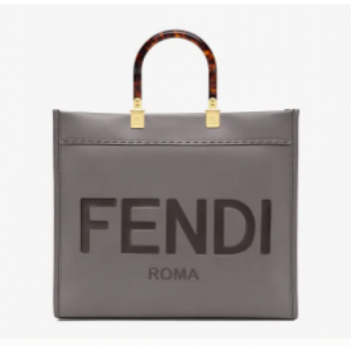 Geantă mare FENDI SUNSHINE din piele gri 8BH387A