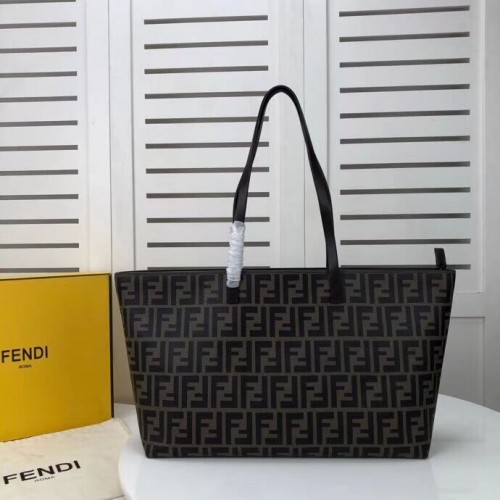 Geantă FENDI Shopper din pânză F8008 maro