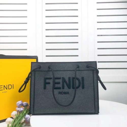 Geantă de pânză FENDI F6501 Gri închis