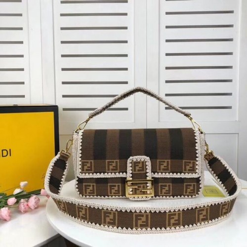Geantă din material textil FENDI 8BR033 Cafea