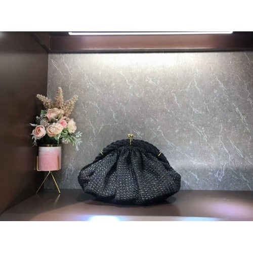 Geantă FENDI Raffia F7641 Neagră