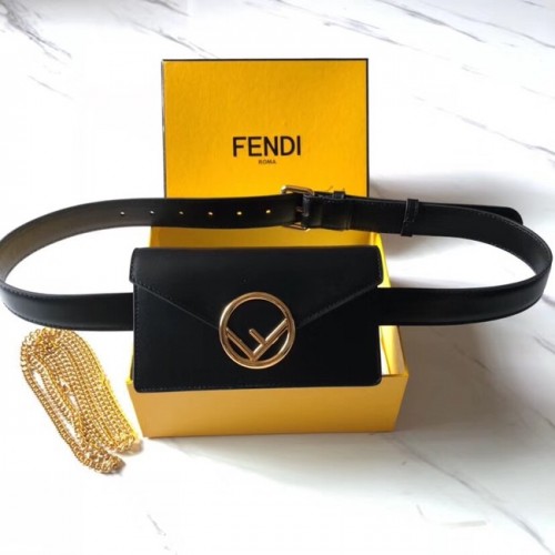Geantă curea din piele Fendi BELT BAG 8BM005 neagră