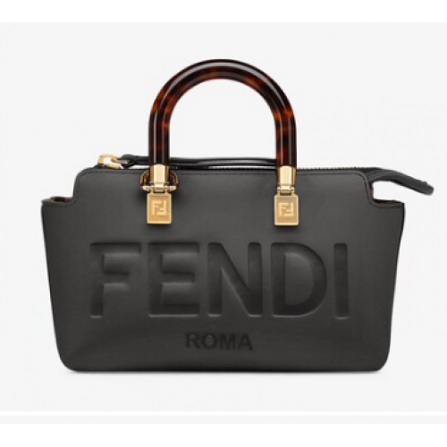 Geantă mică din piele Fendi By The Way Mini Boston 8BS067A neagră