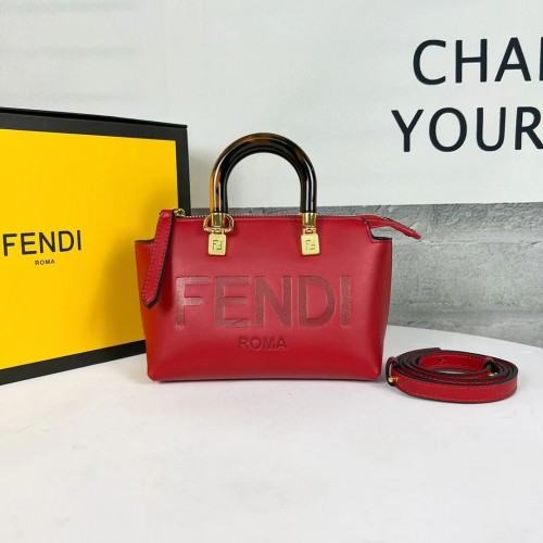 Geantă mică din piele Fendi By The Way Mini Boston 8BS067A roșie