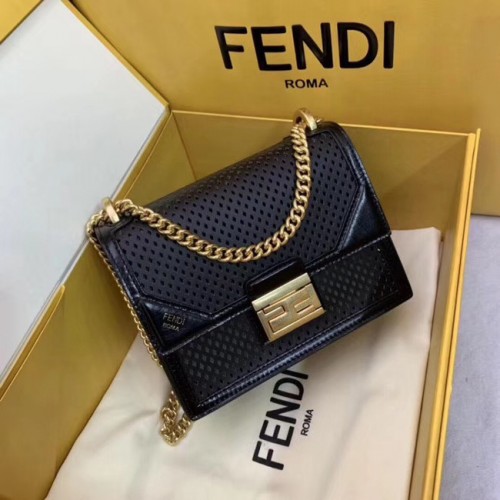 Geantă mică din piele Fendi KAN U SMALL 8BT312 Royal