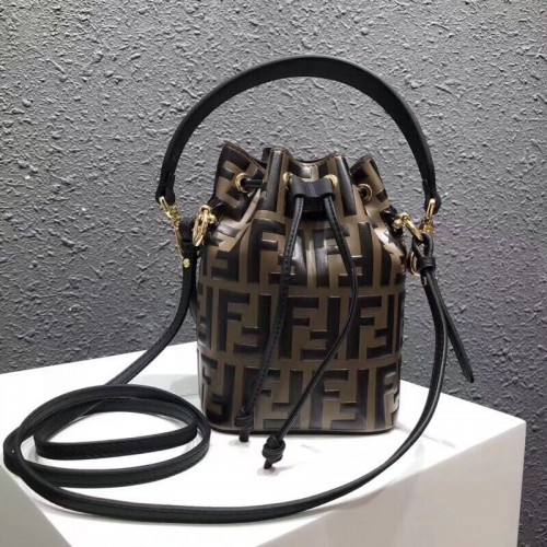 Geantă Fendi MON TRESOR din piele multicoloră 8BT298A Negru