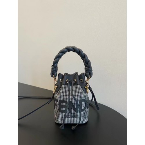 Geantă mică Fendi MON TRESOR 8BS010A3 alb-negru