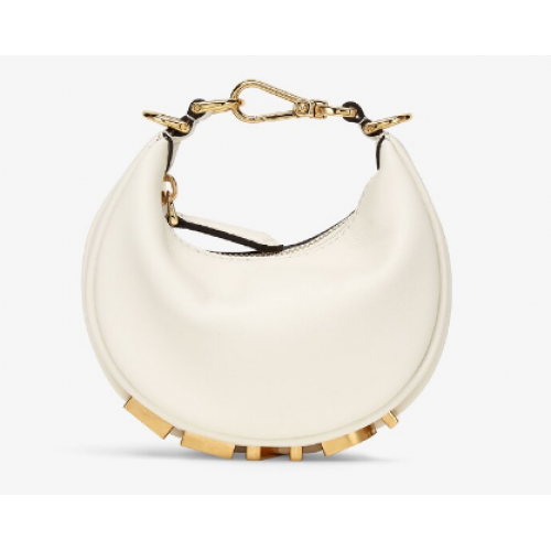 Pandantiv Fendi Nano Fendigraphy din piele albă 7AS089A